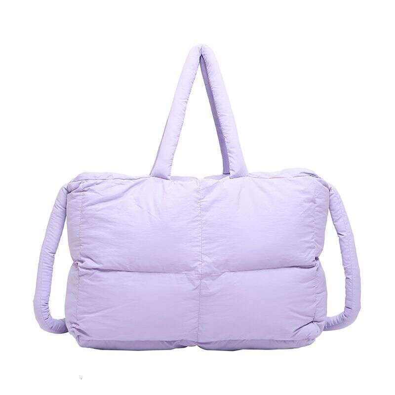Portable, soft, simple down ba, lare capacity sinle shoulder crossbody handba, dia rid puff commuter storae