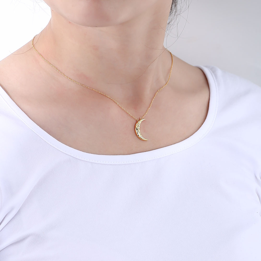 Korean Version S Pure Sier Ins Style Design Simple Versatile Inlaid Dia Moon Necklace for Women Collarbone Chain Jewelry for Women