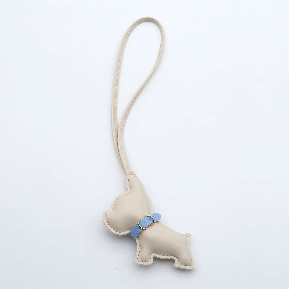 Hot Selling French PU Leather Bag Creative Bulldog Accessories Couple Puppy Car Hanging Ornament Pendant