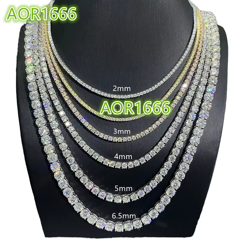 Hip Hop 925 Silver Cuba Chain VVS Moissanite Diamond Tennis Chain Necklace Bracelet Jewelry Men Women Ice Out Necklace