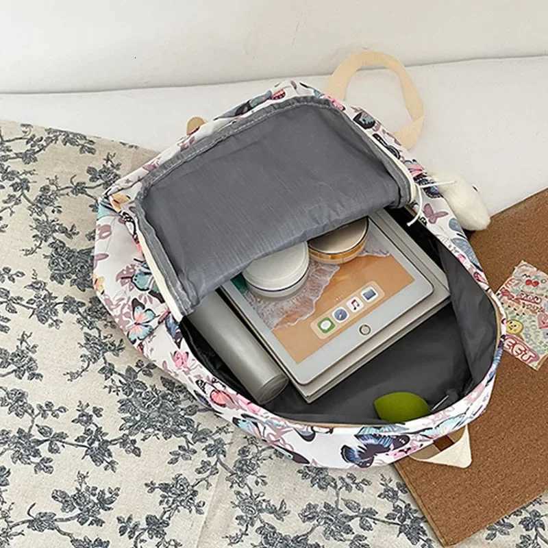 Fashion Butterfly Pattern Korean Women Backpack Student Backpack for School Book Storage and Travel Organizer backpack with screenXJ250814