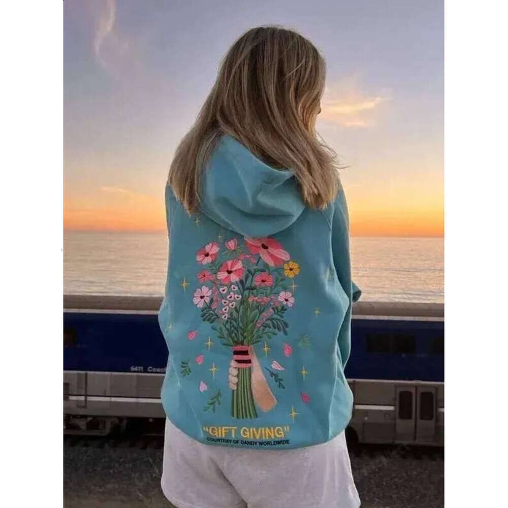 Pink Palm Puf Hoodie Womens Embroidery Graphic Sweatshirt Designer Dandy Hoodies Japanese Style Casual Harajuku Y2k Hood Pullover Long Sleeve Foam Print Hoody