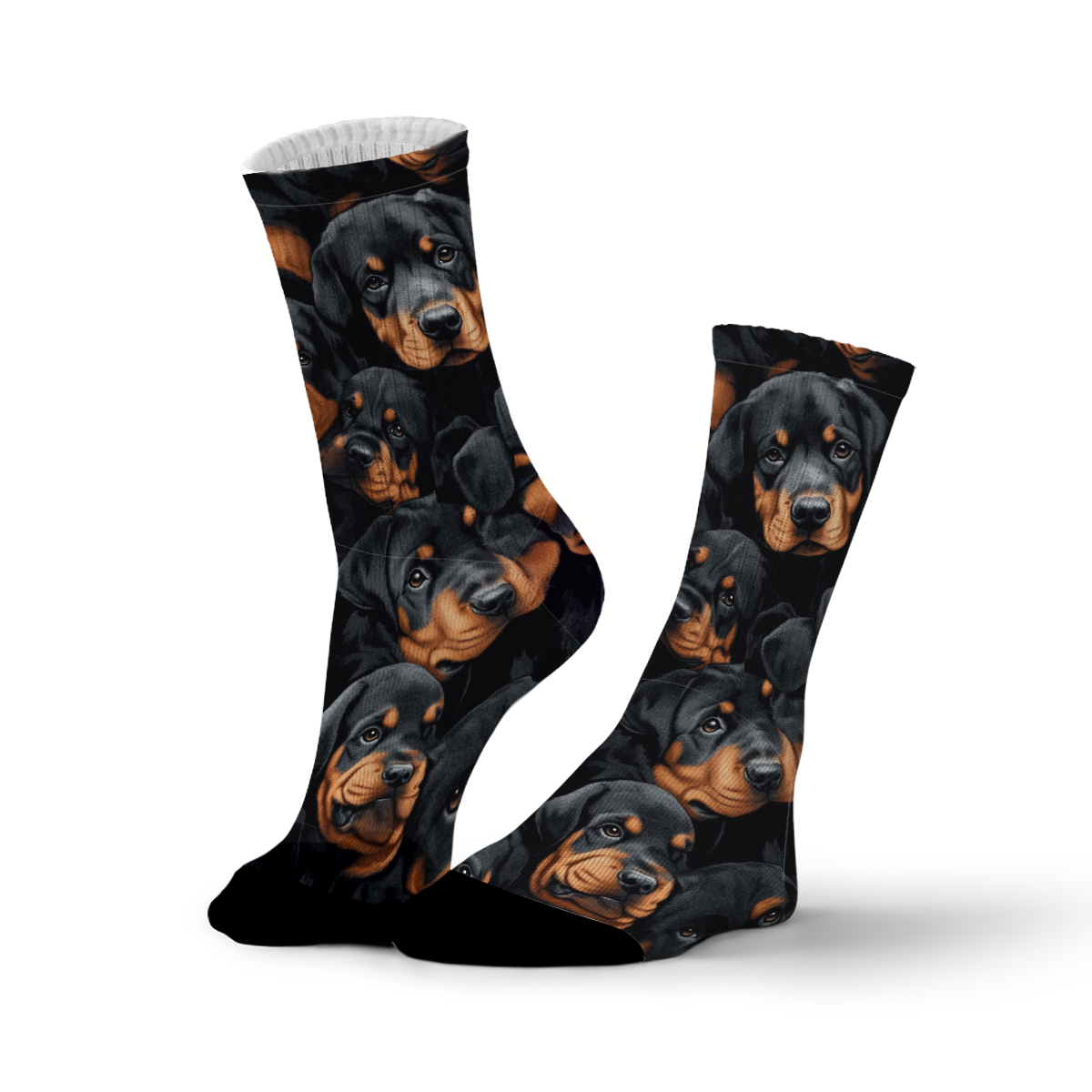 Cute Rottweiler Puppy Collage Unisex Tube Designer SocksC144