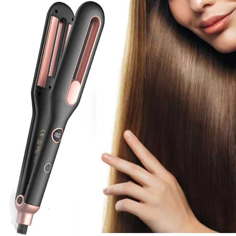 2-in-1 Portable Flat Iron Hair Straightener Heat up Home Use Electric Hair Straightener Hair Styling Tools W250814