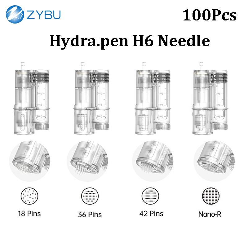 100Pcs Hydra.Pen H6 Needle Cartridges 18Pins 36Pins 42Pins Nano-R Nano-S Nano Tips Dermapen Hydra Disposable Consumable Accessory