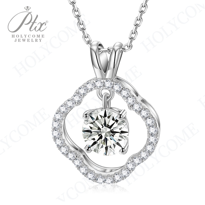 D Color VVS1 925 Sterling Silver Pendant Necklace 2CT Round Cut Engagement Wedding Fine Jewelry Gifts For Women Wholesale Price