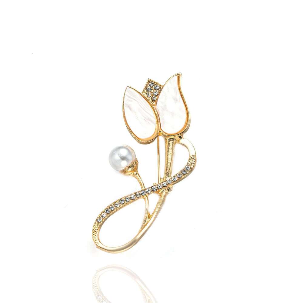 Korean Style Fashion Flower Elegant Temperament Versatile Simple Decorative Clothing Accessory Alloy Brooch