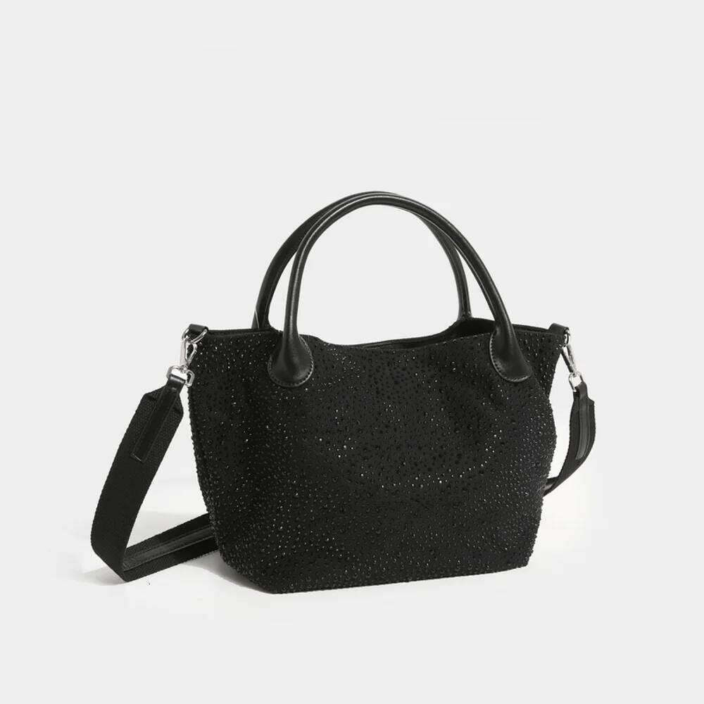 Designer Bags New Hot Selling Versatile Niche Design Soft Canvas Rhinestone Gradient Single Shoulder Elegant Temperament Spliced Women's Bag Luxu