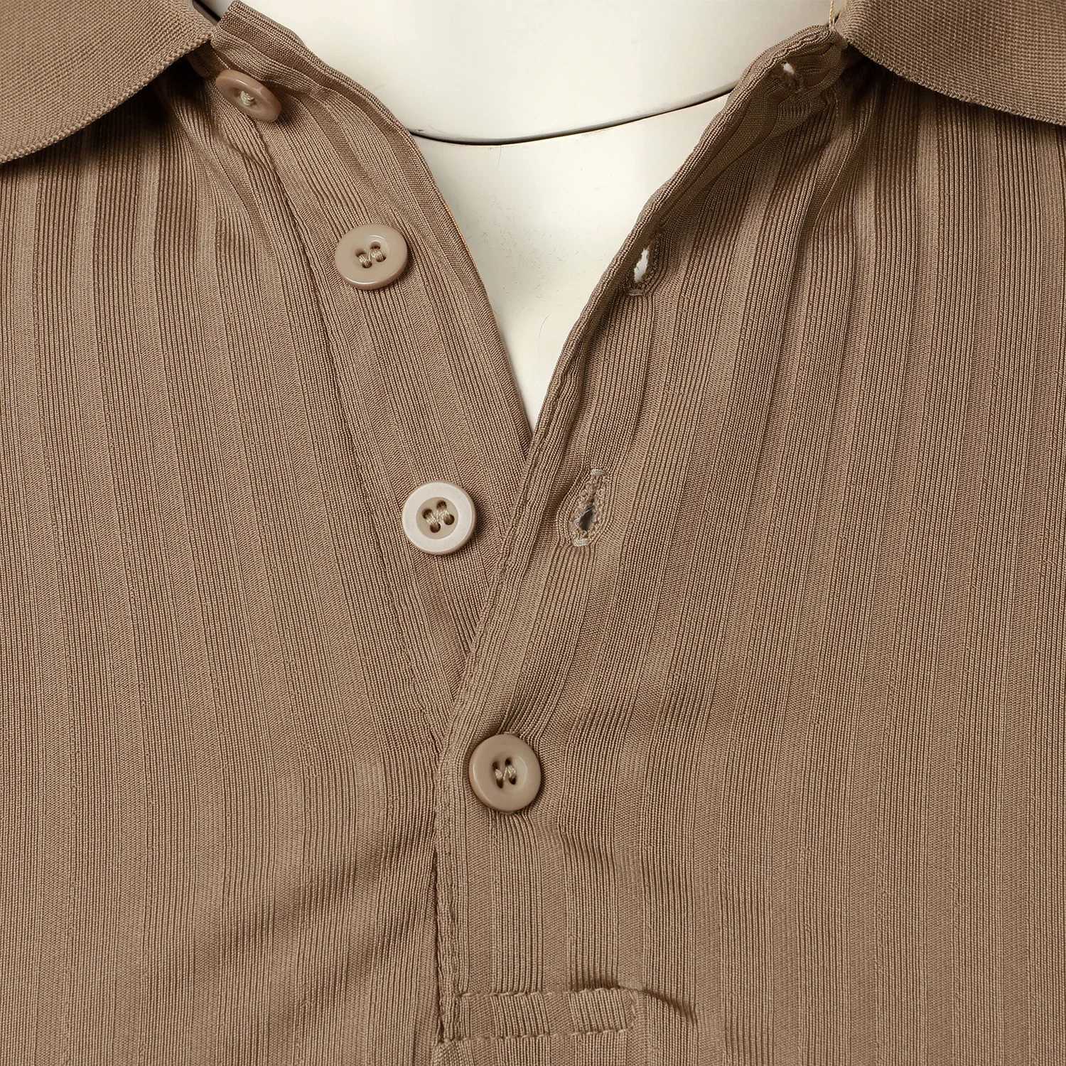 Mens Running Sports Fitness Wear Summer High Stretch Vertical Short-Sleeved Polo Shirt Slim Knit Base Shirt XJ250804