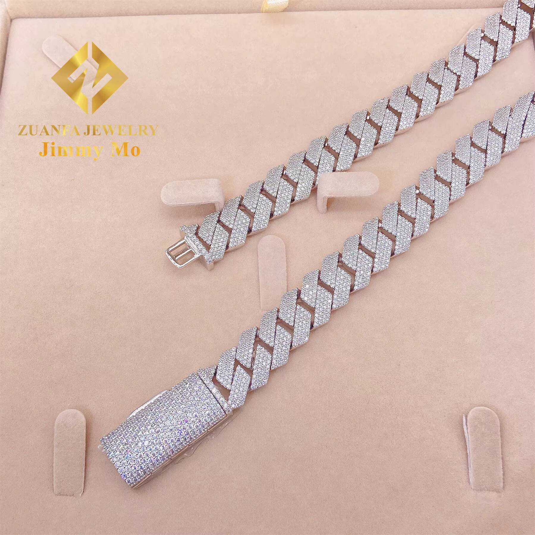 Best Selling 15mm 18mm S925 Iced Out Man Hip Hop Jewelry GRA Certificates Pass Diamond Tester VVS1 Moissanite Cuban Link Chain
