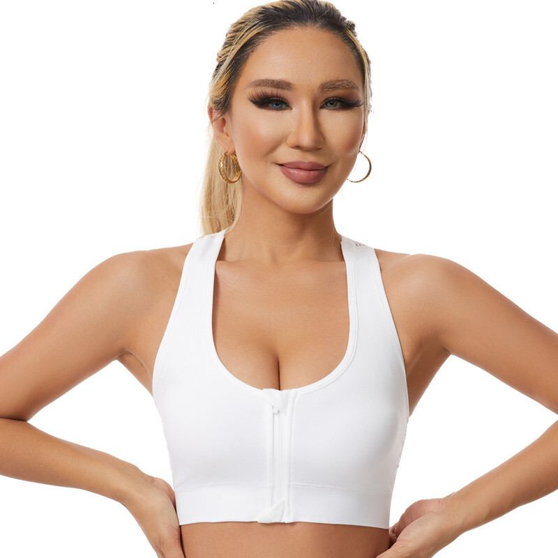 Zipper Design Fashion Sports Bra Front Zipper Yoga Bra Hollow Mesh Breathable Large Size Wireless Sports Bra Beautiful Back Women