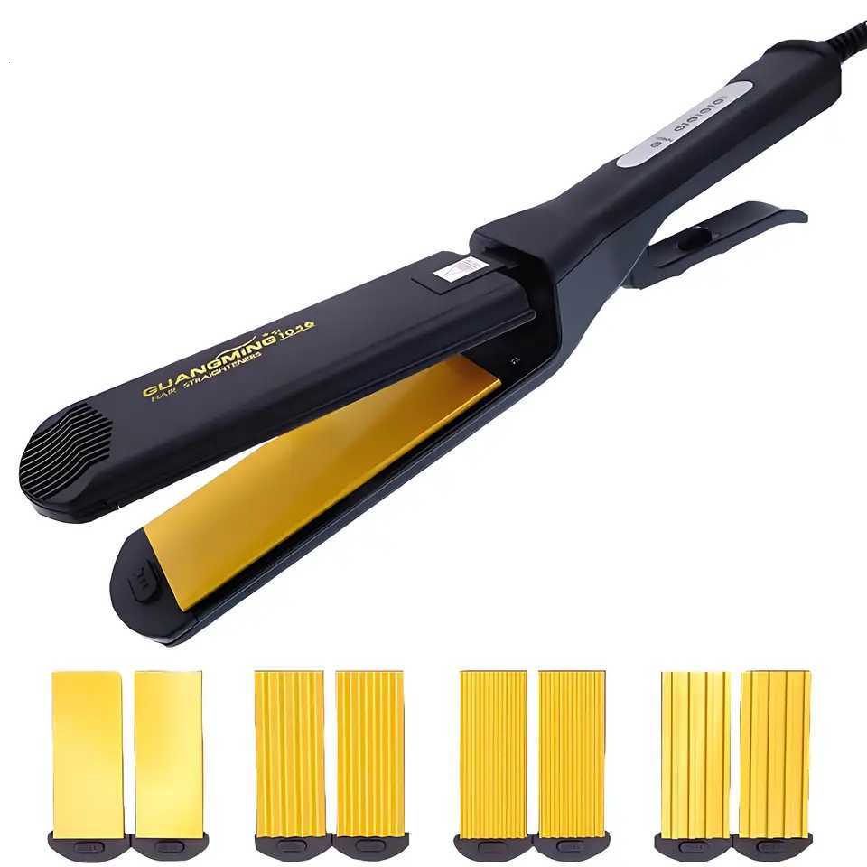 4-in-1 Women Interchangeable Plates Hair Straightener Crimping Iron Crimper Hair Styling Tool Deep Wave Straightening Iron W250814