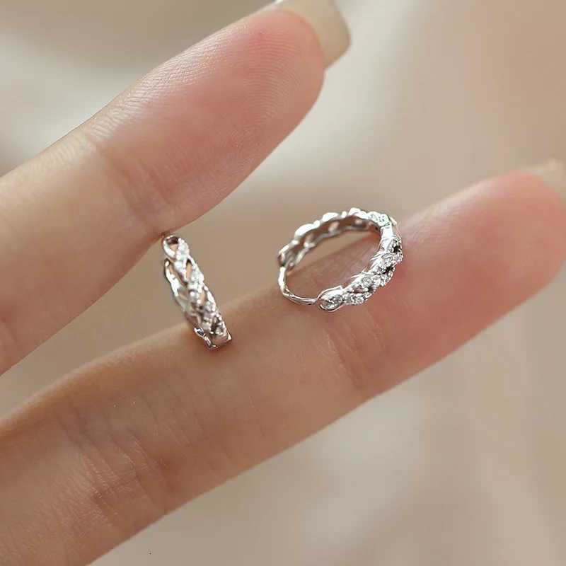 Real 925 Sterling Silver Irregular Zirconia Hoop Earrings for Women Fine Jewelry Light Luxury Allergy Minimalist Accessories XJ250814