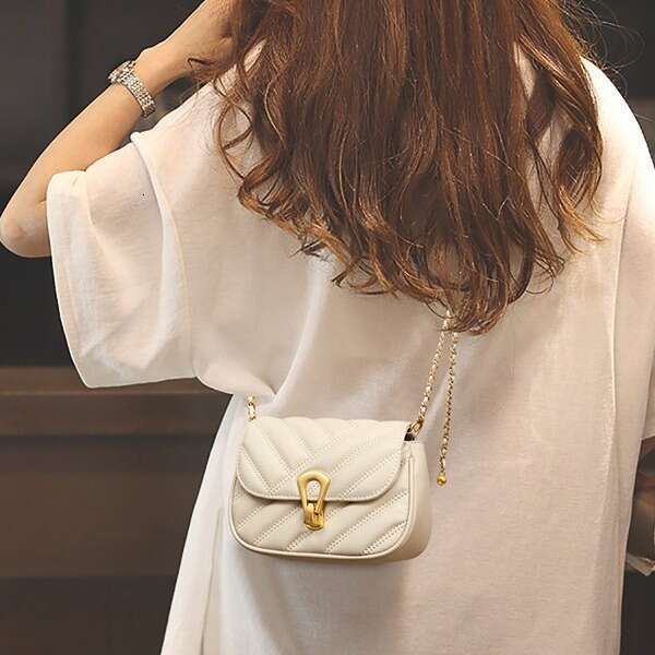 Summer Women Crossbody New Small Versatile Chain Light Luxury Genuine Leather Underarm Commuter Bag Handbag