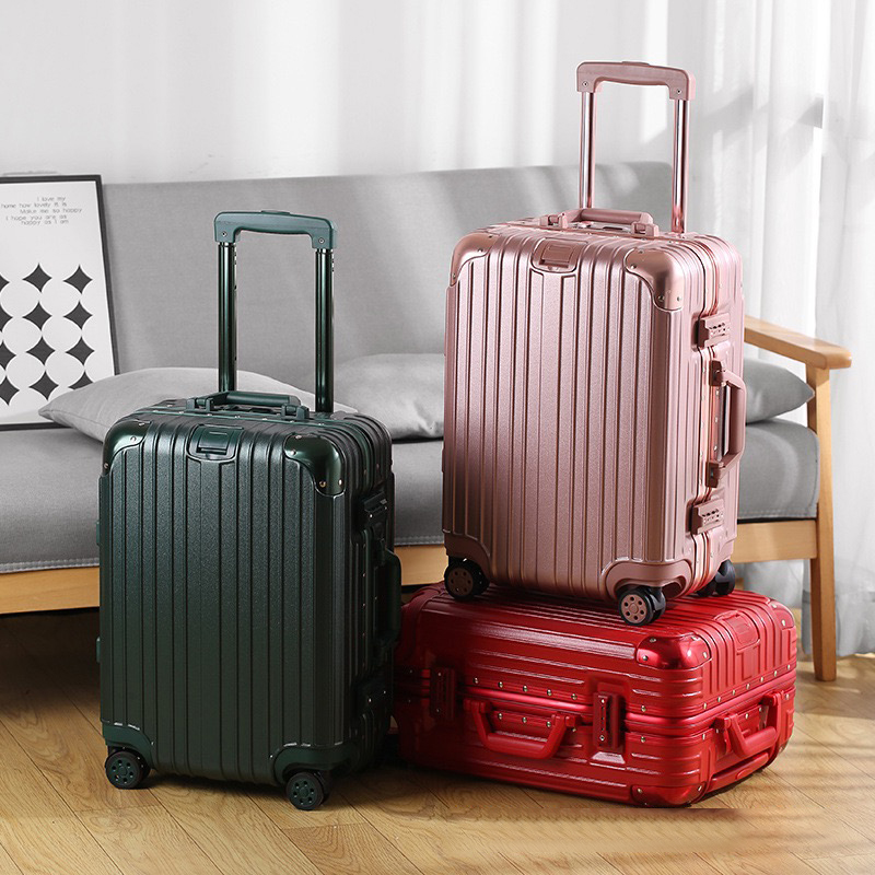 Trolley case Thicken travel suitcase Aluminum frame+PC+ABS silent universal wheel luggage wear-resistant and anti drop boarding suitcase