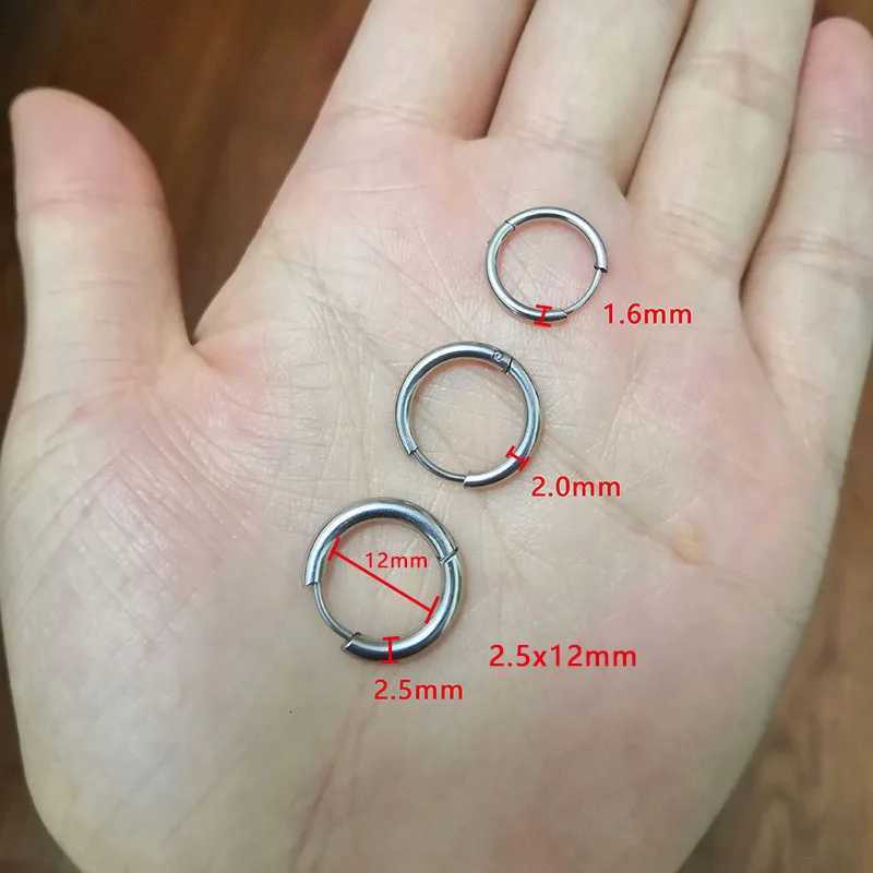 10pcs/lot Stainless Steel Hoop Earrings 2.5mm 2.0mm Thick for Men Women Blue Black Gold Colorful Round Circle Earring Wholesale XJ250814
