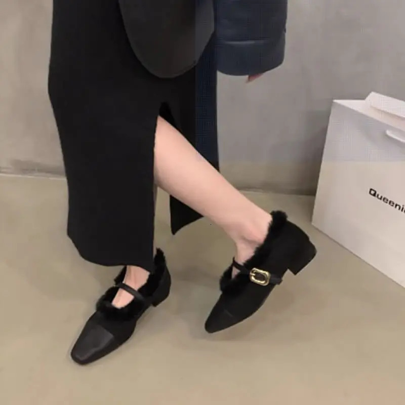 Loafers Fur Shoes Woman Comfortable And Elegant Modis Female Footwear Casual Sneaker On Heels Dress Winter Mary Janes 250809
