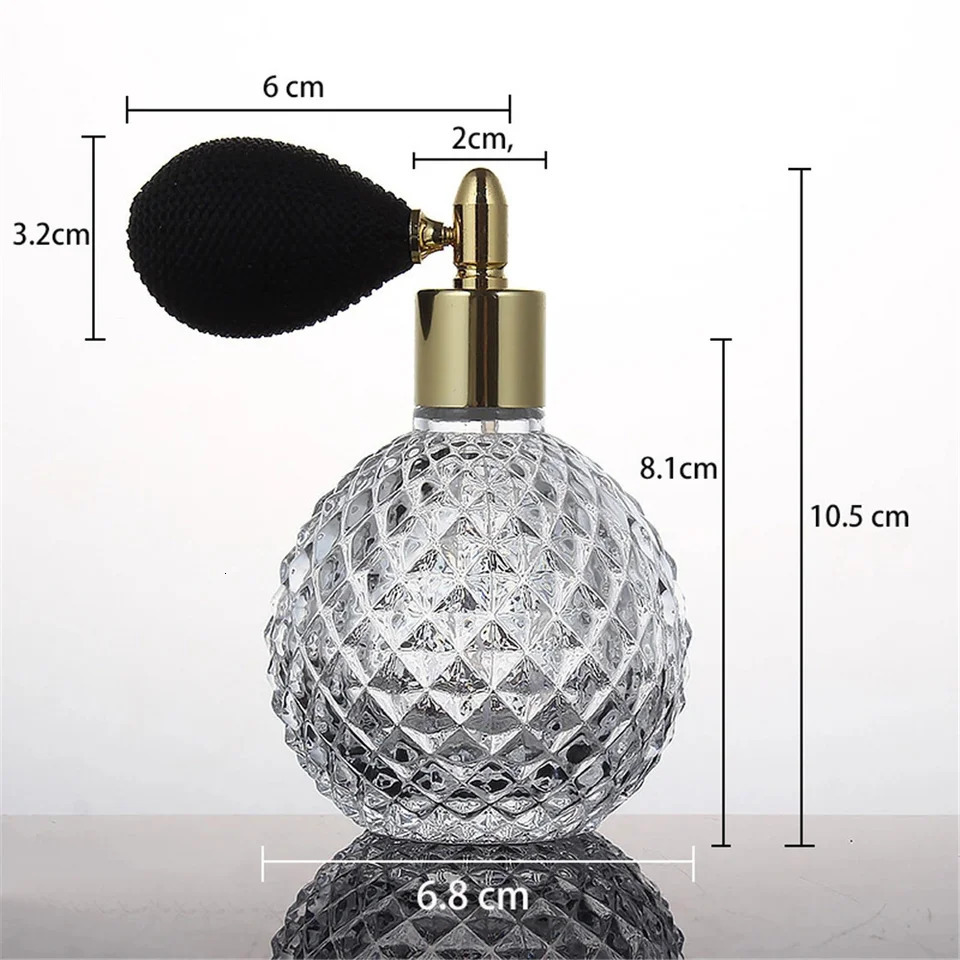 100ml Portable Vintage Crystal Glass Perfume Bottle With Airbag Atomizer Empty Cosmetic Container Mini Refillable Spray Bottles 250813
