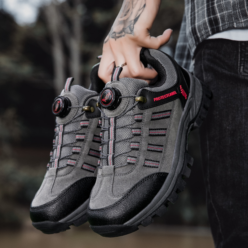 2025 Men's Climbing Shoes for Spring and Autumn Outdoor Grip and Durable Hiking Shoes with BOA Buckle Professional Genuine Mountaineering Sports 