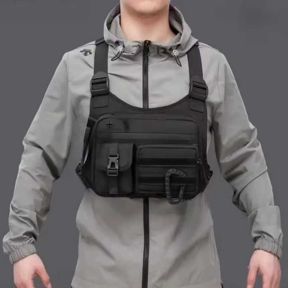 Mens Tactical Chest Bag Outdoor Tactical Vest Outdoor Sports Cycling Vest Multifunctional Pack Y250814