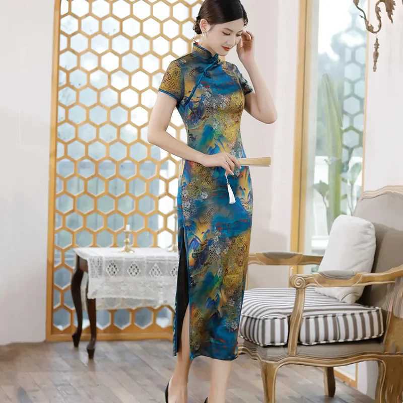 Summer Qipao Dresses Women Ele Fashion Long Streetwear Vintage Woman Clothes Chinese Style Y2K Cheongsam Maxi Dress Vestidos XJ250814