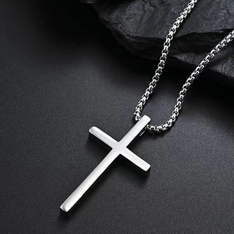 2025 Religion Christian Simple Necklace for Women Men Virgin Mary Jesus Cross Pendant Chains Fashion Jewelry Length 60/70CM 250812