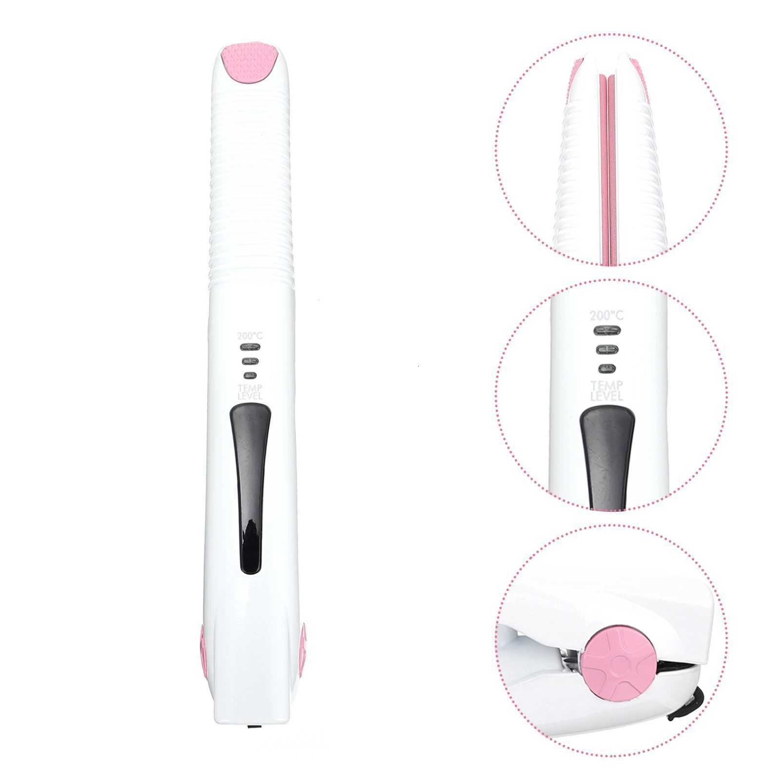Electric Clamp Hair Straightener Cordless Curler Rechargeable USB Travel Small Wireless Straighteners W250814