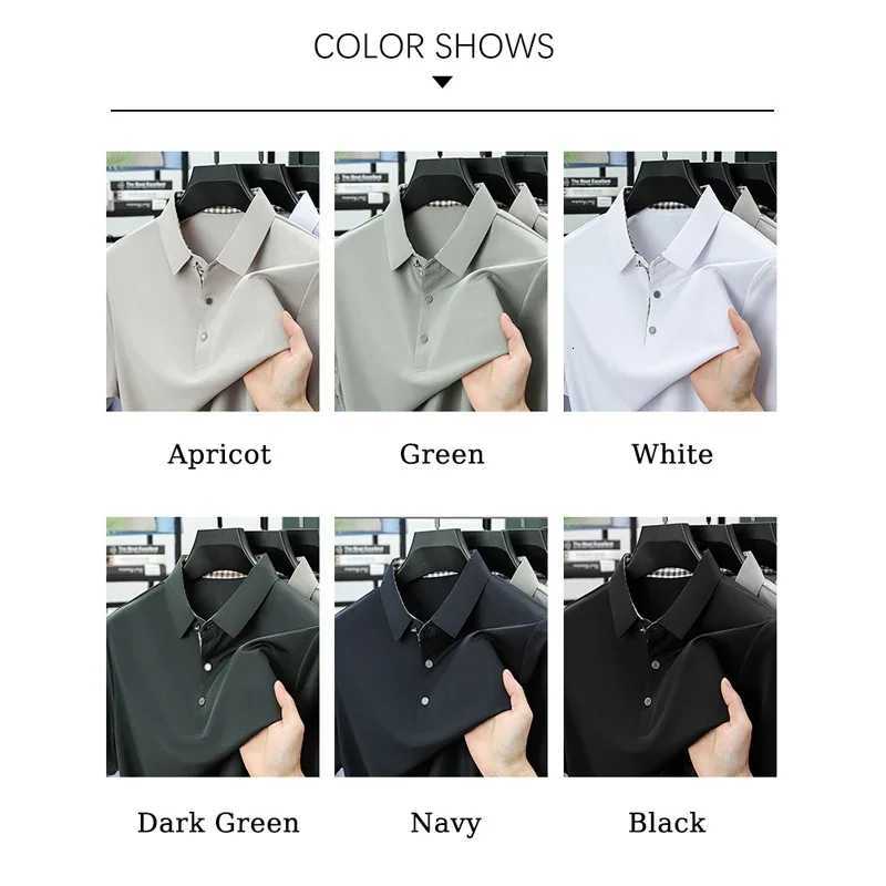 BROWON Brand 2025 Summer Plain Men Polo Shirt Soft Short-sleeved Polo Tee Shirt Ice Silk Breathable Business Tshirt for Men XJ250804