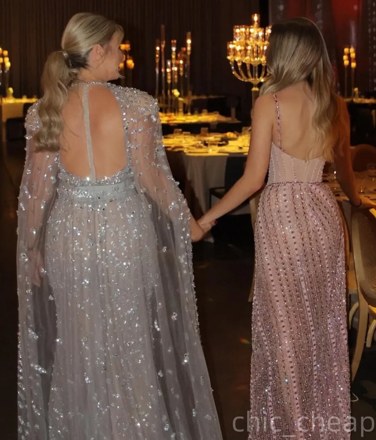 Mermaid Champagne Prom Dresses 2025 Sequined Halter Long Sleeves Evening Formal Party Second Birthday Engagement Gowns Plus Size Dress For Special Occ