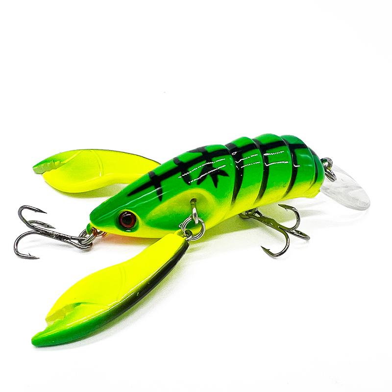 Seasky Crazy Crawfish Lobster Shrimp ABS Freshwater Fishing Lure with Dual Claws