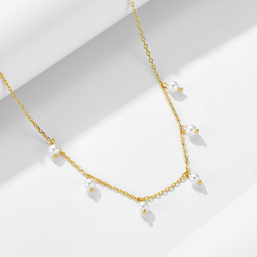 Niche Versatile Style Pure Sier Shell Pearl Necklace for Women High-end Elegant Temperament Collarbone Chain Jewelry for Women