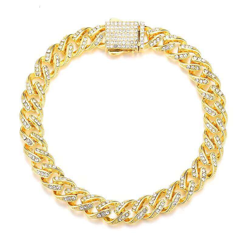 Men's 14mm Rhinestone Hip Hop Jewelry Iced Zircon Sier Plated Miami Cuban Chain Necklace