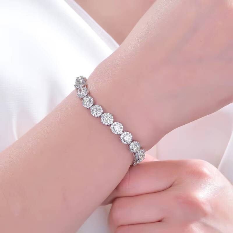 Kirin Jewelry Bracelet Sier Moissanite Hip-Hop Tennis Chain