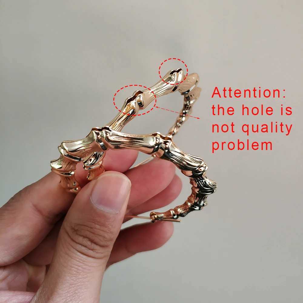 SoHot Trend Bamboo Hoop Earrings for Women Female Gold Silver Color Classic Jewelry XJ250814