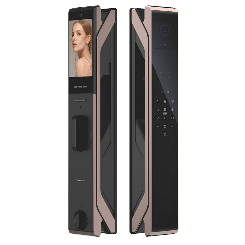 RUBINHR C929 Smart Electronic Digital Door Lock with Dual Cameras, Secure Facial Recognition, and Fingerprint Keypad