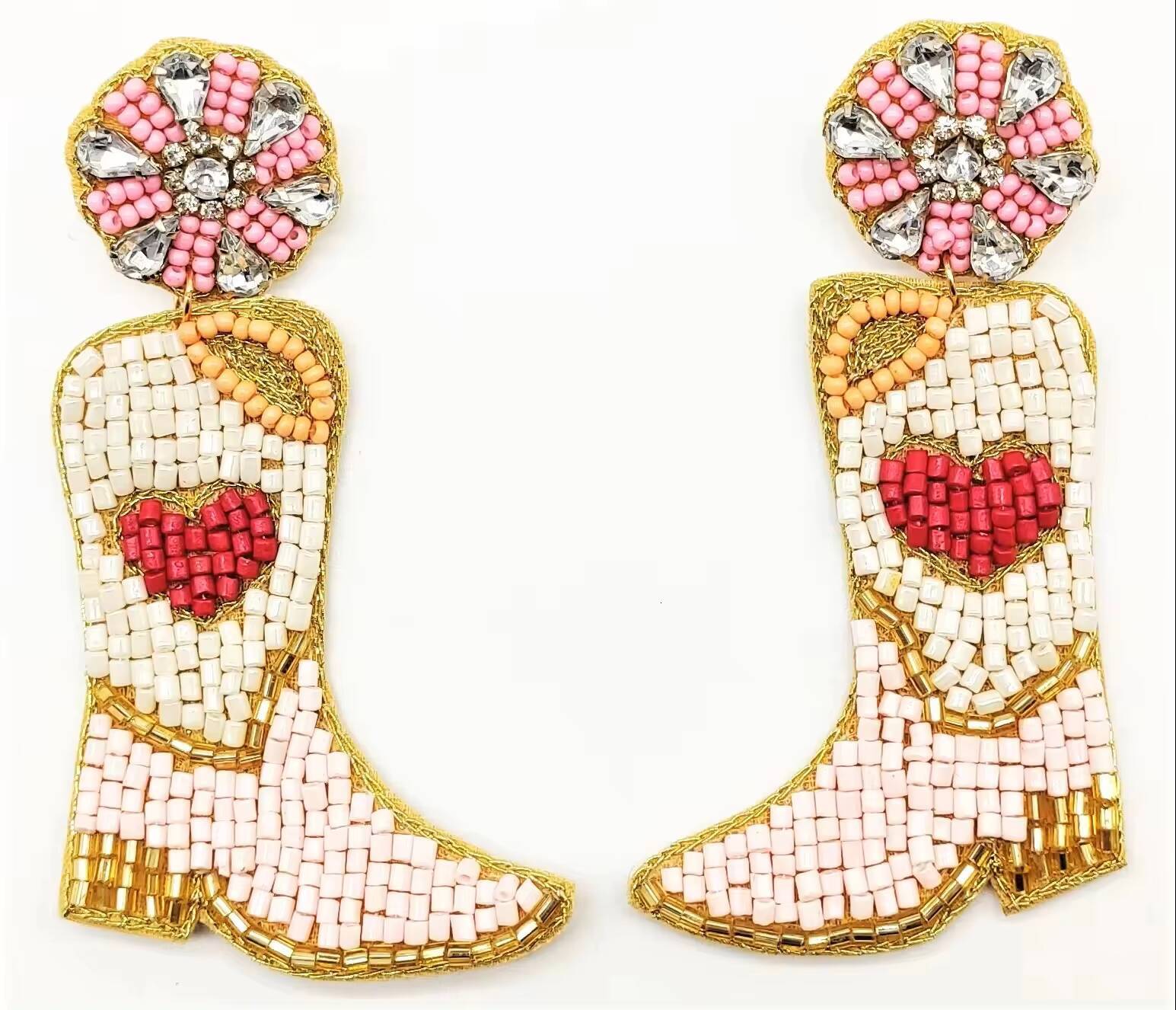 Design Handmade Embroidery bohemian Seed Beaded fashion Earrings Indian Women's Jewelry