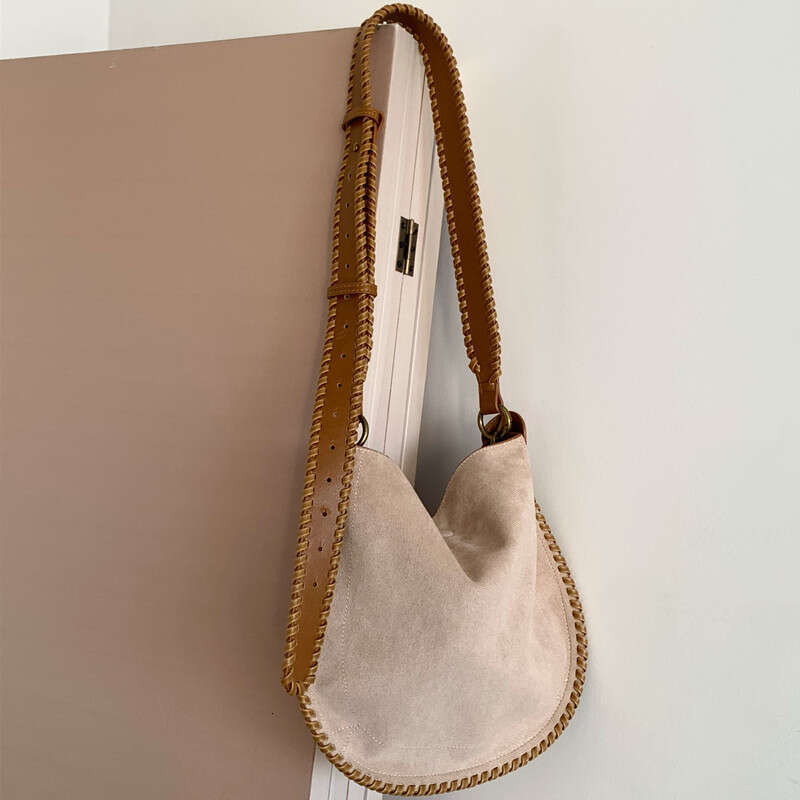 Designer Bag Tote Shoulder Niche Design Matte Suede Woven Saddle Underarm For Women New Autumn Winter Large Capacity Bag