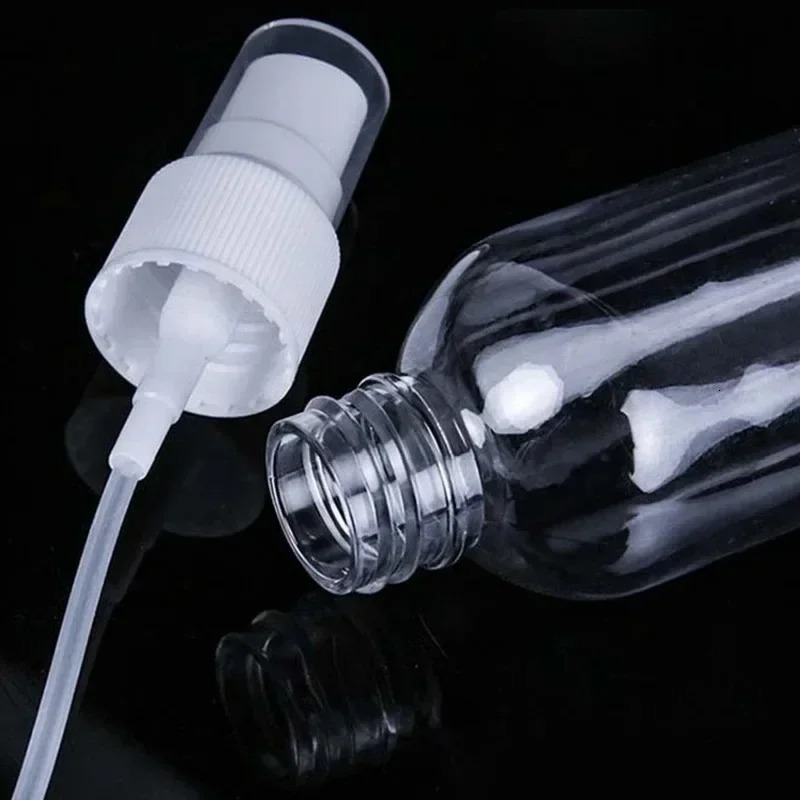 1050120ml Travel Refillable Bottles Dispenser Portable Transparent Plastics Spray Bottle PET Cosmetics Water Alcohol Container 250813