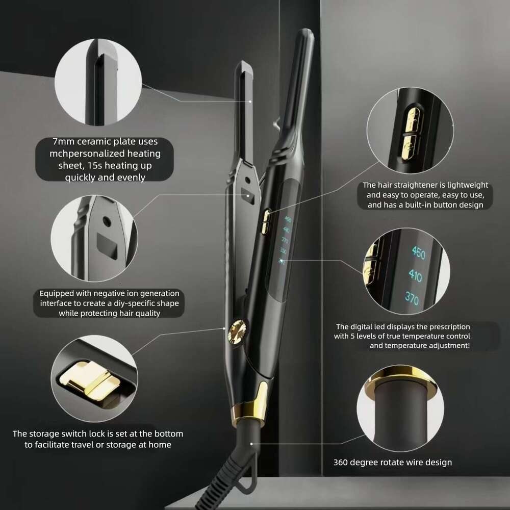 Narrow Version Tiktok Hot Selling Straight Curl Dual Use In Hair Straightener And Curler