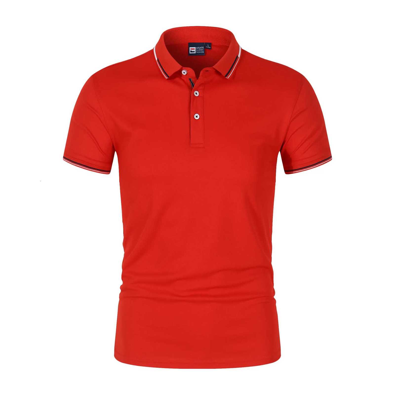 2025 Summer Mens Business Polo Shirt - Short Sleeve Pure Solid Breathable Casual Golf Office Shirt XJ250804