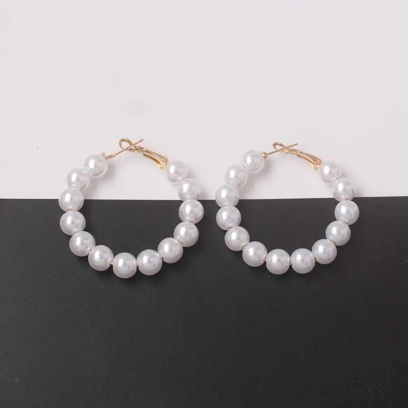 100% Pearl Hoop Earrings for Women Elegant Korean Fashion Girls Ear Accessories White Color Pearl Earrings Wedding Jewelry XJ250814