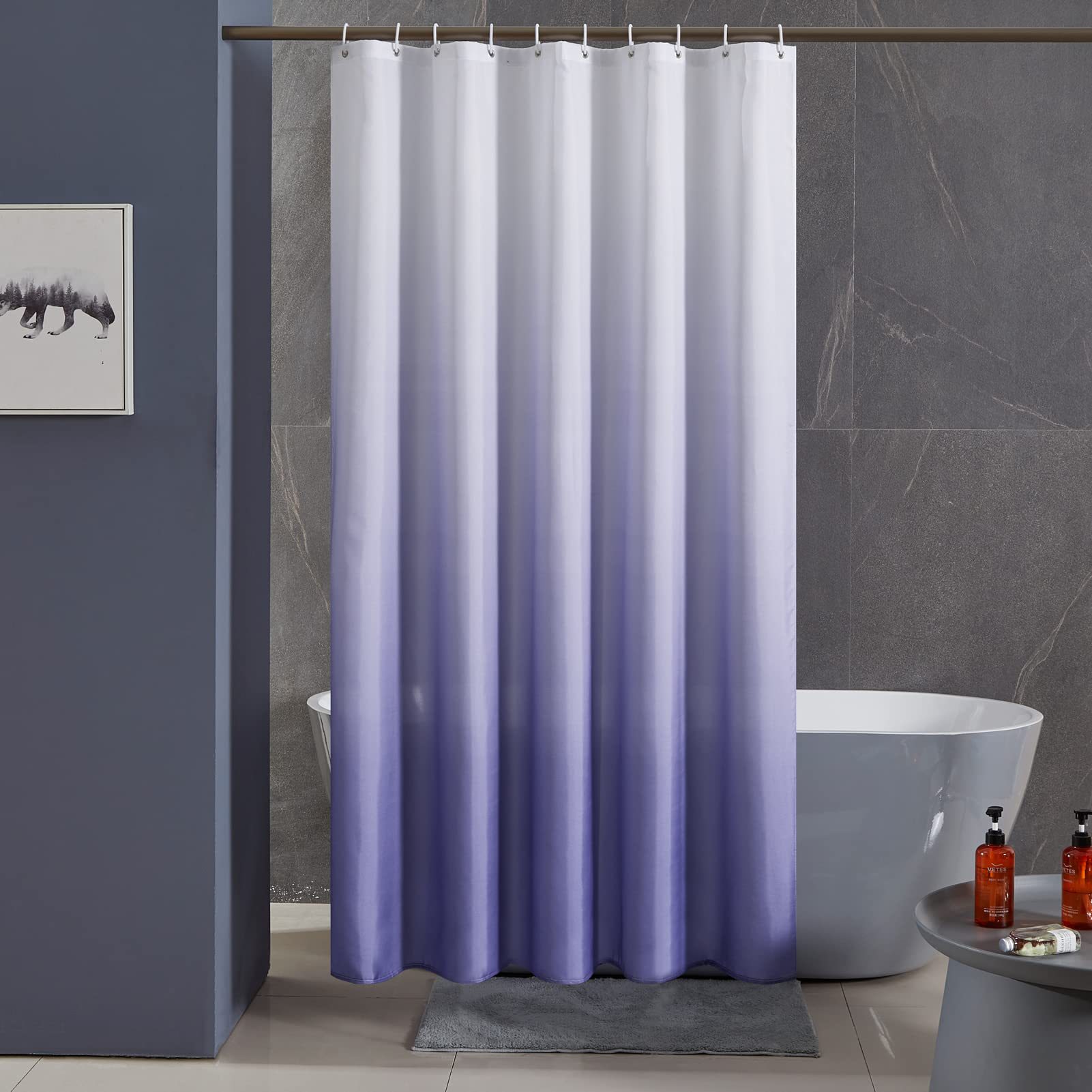 YL-36916 Manufacturers Spot Digital Printed Fabric Shower Curtain Waterproof Thickened Bathroom Partition Curtain with Hook