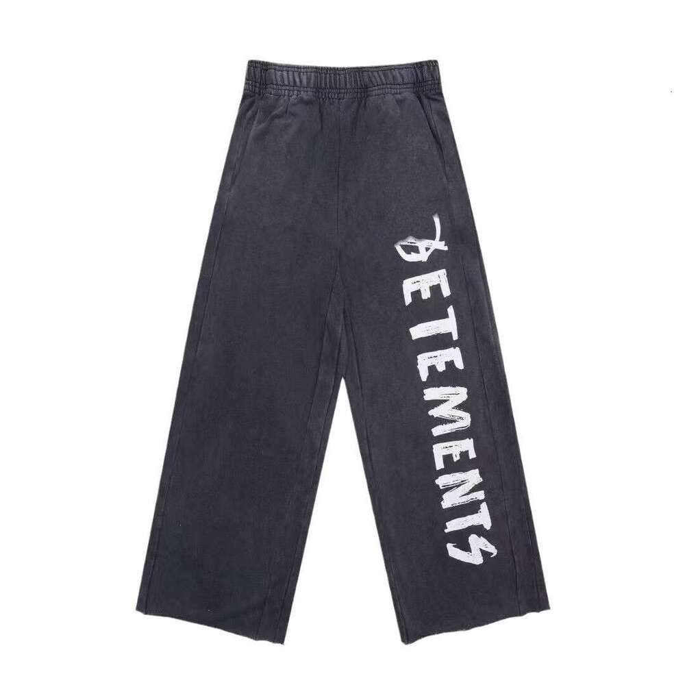 25FW New VTM American Style Trendy Brand Embroidered Letter Signature OS Loose Long Unisex Casual Pants