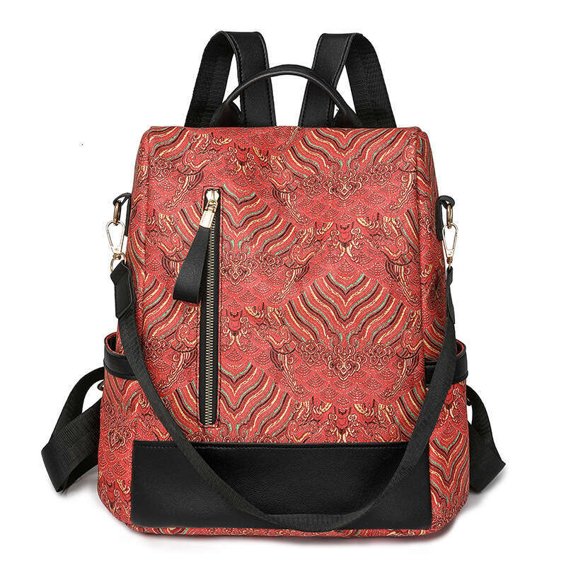 Bags Designer Women Tote 2025 Versatile Casual National Style Large Capacity Anti-theft Backpack Dual-use Shoulder Women's Bag