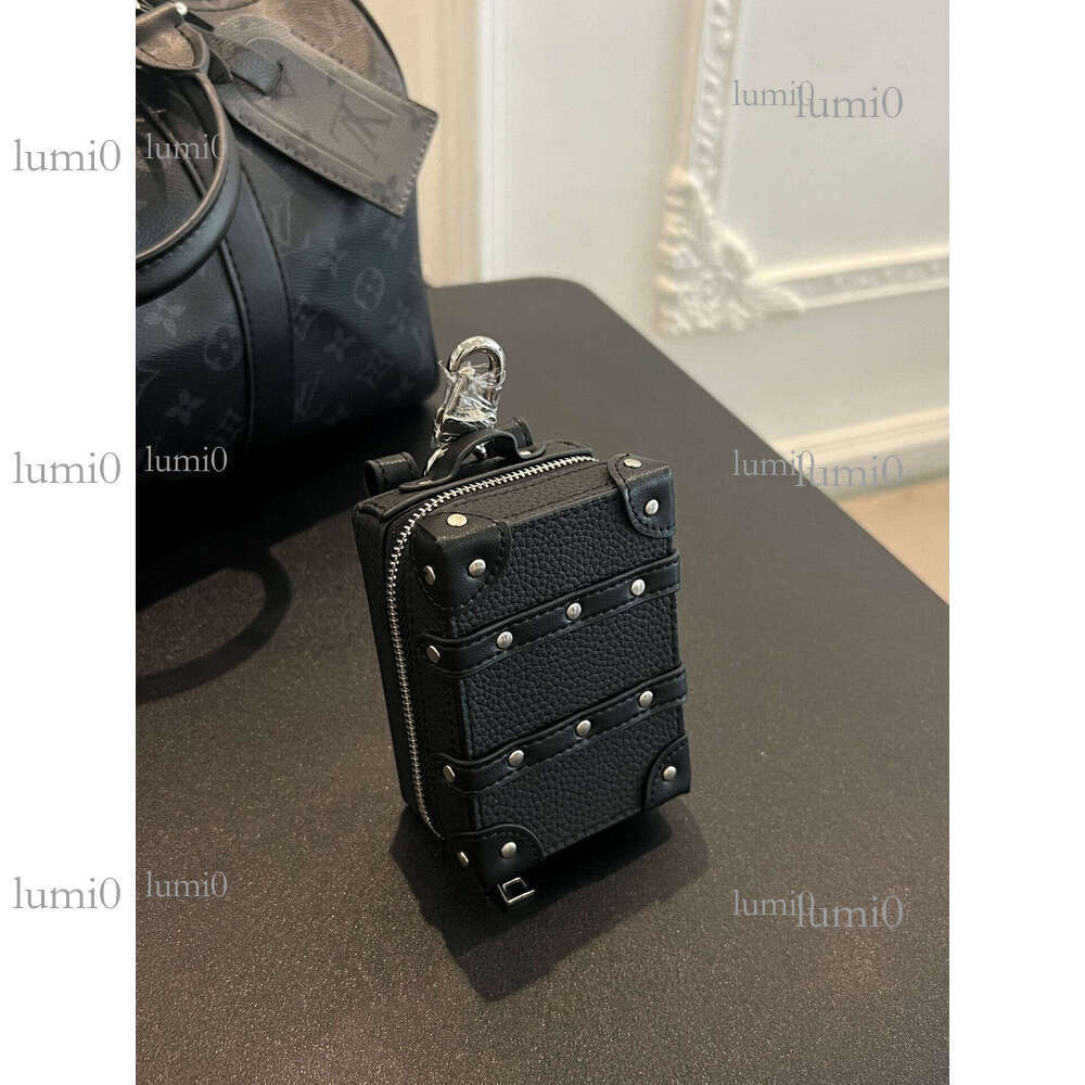 New Box Bag Pendant Keychain Zipper Accessories Wear-Resistant Leather Square Clip Ins