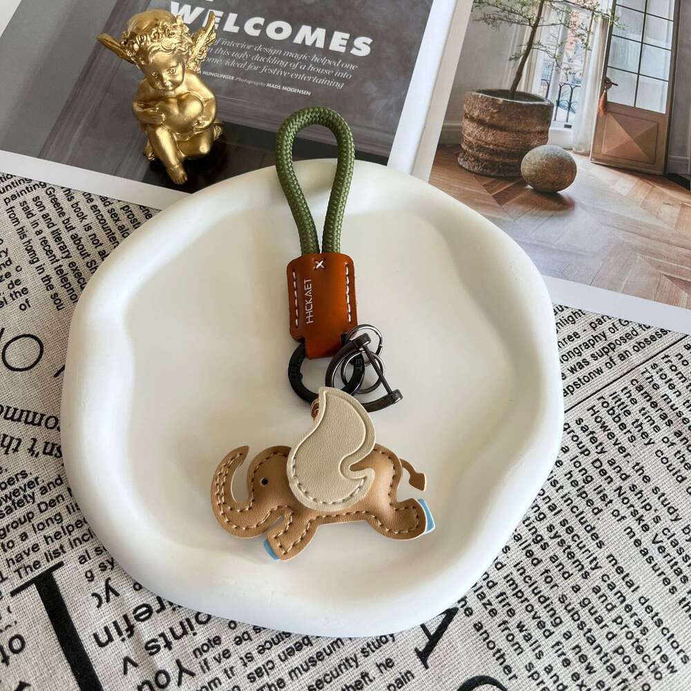 Cowhide Pendant Creative Exquisite Unisex Couple Internet Celebrity Bag Dumbo Charm Hand Strap Car Keychain
