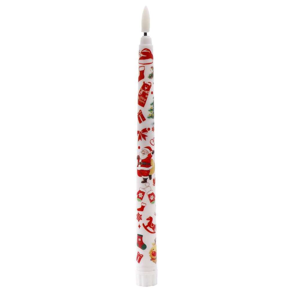 European Style Simulation Long Rod Printed Remote Control Timed Electronic Candle Creative Gift Decoration Prop