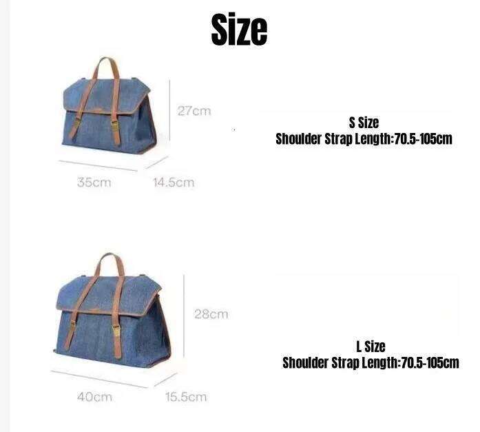 Tour Calendar Briefcase Double Shoulder Business Duty Large Capacity Women's Bag Denim Bags Soft