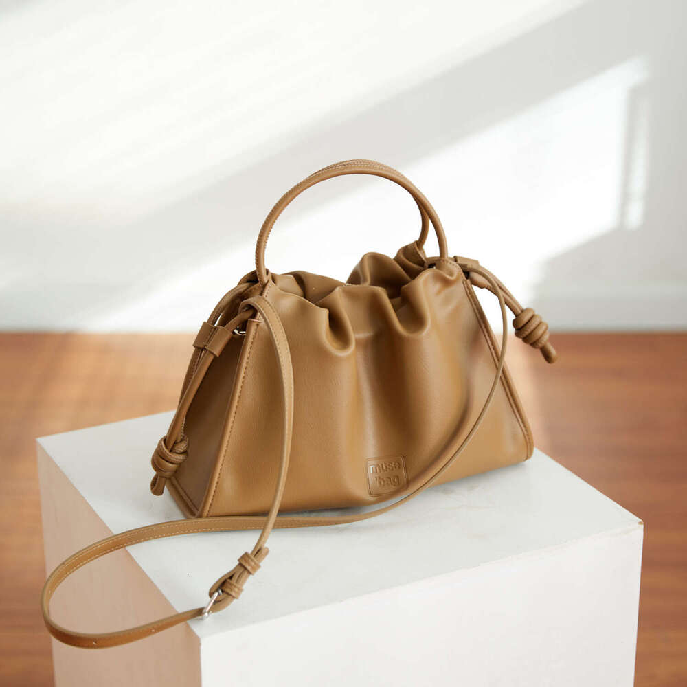 for Women High-End 2025 New Niche Design Soft Leather Pleated Cloud French Style Shoulder Crossbody Underarm Bag