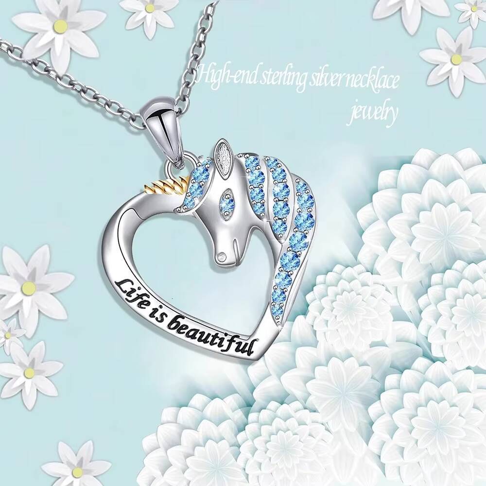 Sterling Sier Unicorn Heart Collarbone Necklace| Fashion Accessories|